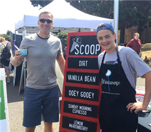 Wood Middle School students engage with the community through Jr. Scoop Ice Cream Company. 